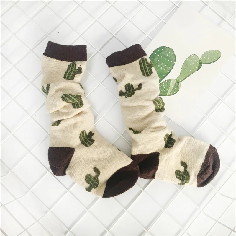 

EnkeliBB Baby Floor Socks Children's Knee High Socks Cactus Print Baby Girls leg warmer Toddler Boot Sock Cotton