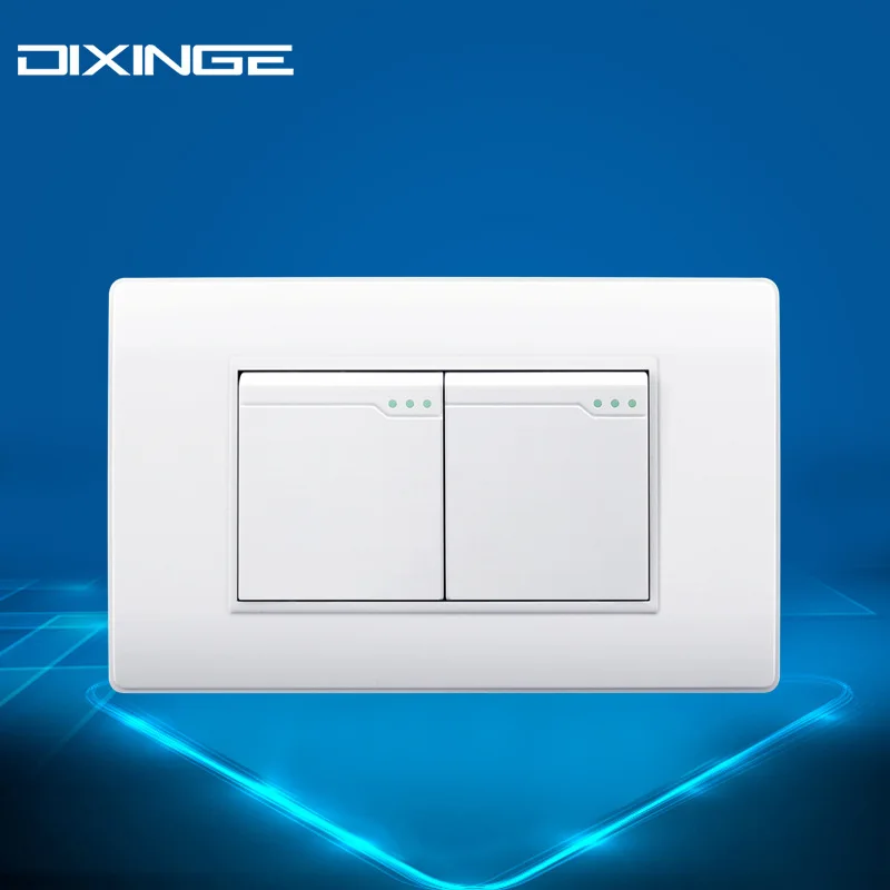 القياسية الأمريكية 118 مللي متر PC لوحة الجدار التبديل ل المنزلية امدادات الطاقة 2 عصابة 1Way التبديل 110-250 V 10-16A