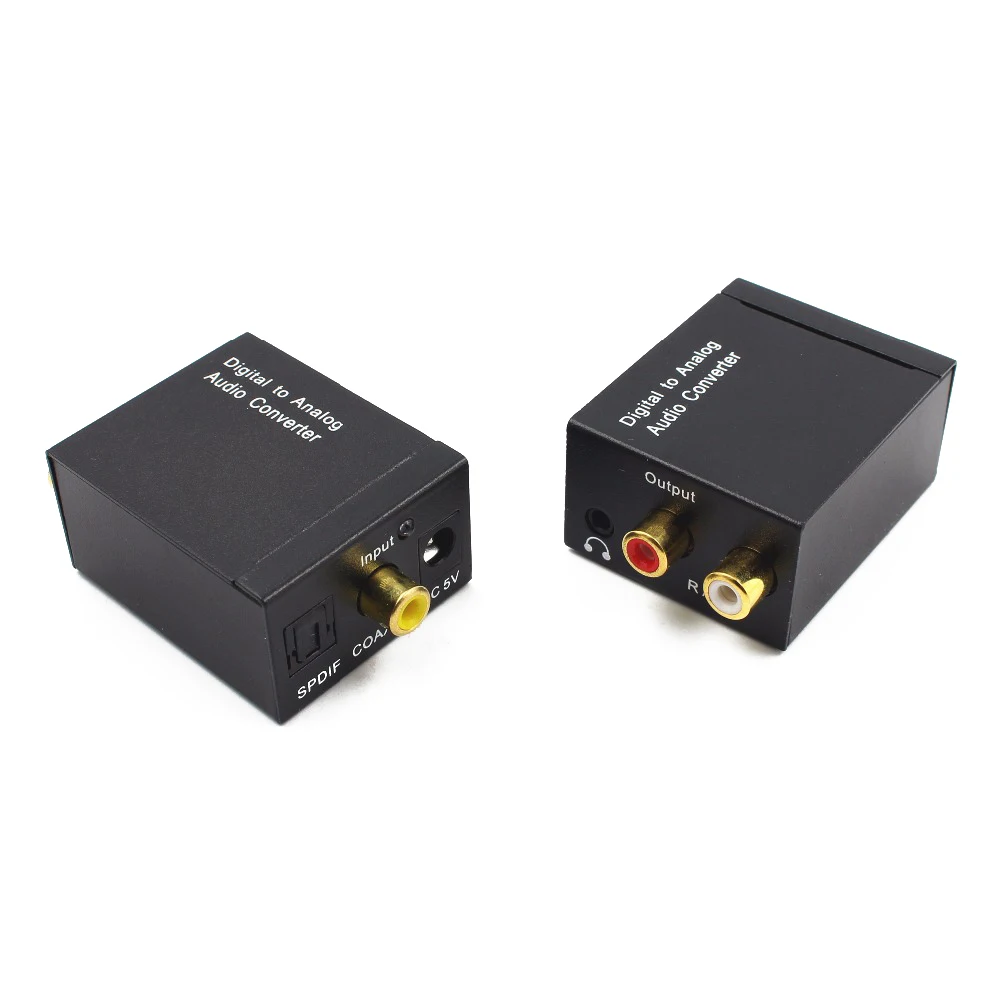

TOP Digital to Analog Audio Converter Amplifier Decoder Optical Fiber Coaxial Signal to Analog Stereo Audio Adapter 3.5MM