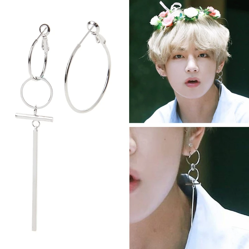 

Korean Bangtan Boys Album V DNA Drop Earrings Irregular Geometric Jewelry