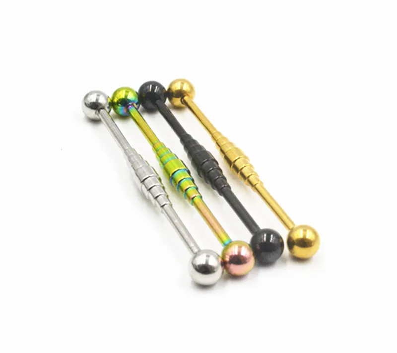 

Lot50pcs 14g Surgical Steel Industrial Ear Scaffold Barbells Upper Cartilage Helix Bar Body Jewelry Ear Piercing Earring NEW