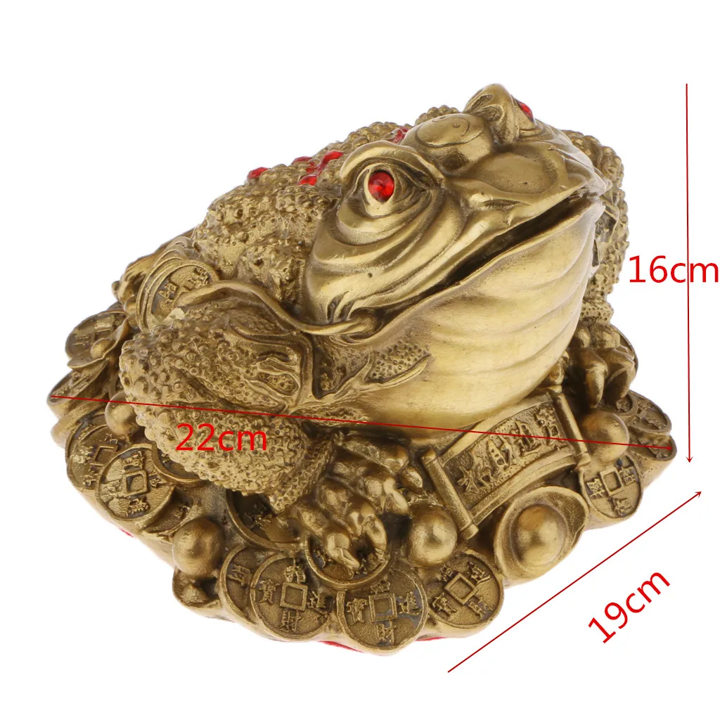 Brass Feng Shui Money Frog Three Legged Wealth Frog Money Toad Figurine Gift