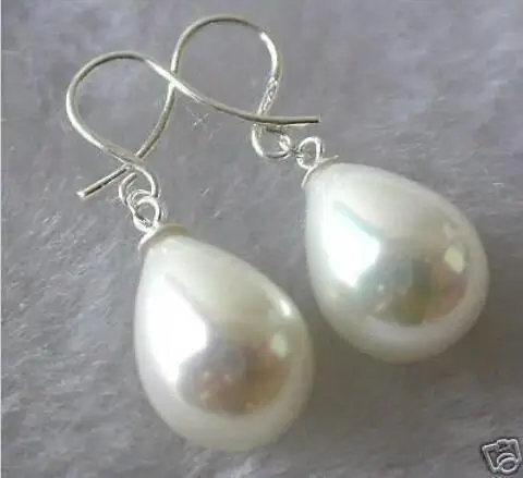 EPacket Beaux 11-15 мм белый корпус perle argent 925 boucles d'oreilles | Украшения и аксессуары