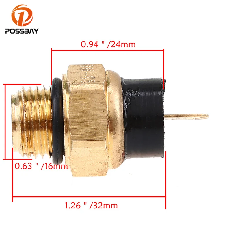 

POSSBAY Motorcycle Radiator Fan Switch Temp Sensor For Honda VFR700F VFR750F VFR800 Cooling System Moto Motocross