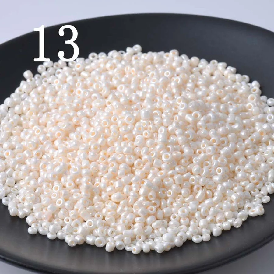 

16g 1000pcs 2mm 12/0 Beige Solid Color Opaque Round Loose Spacer Beads Cezch Glass Seed Beads Jewelry Making DIY Garment Bead