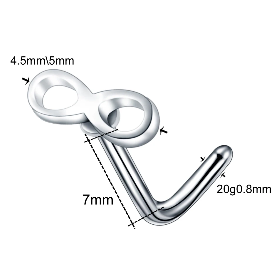 1 шт., модные Стальные Шпильки для пирсинга носа, серебряные серьги Daith Gem, пирсинг в ноздрях, хрящи, ювелирные изделия для тела для женщин, девочек - Окраска металла: Style 9