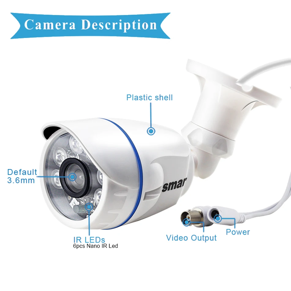 6-Smar 4CH CCTV System 960H DVR HDMI Output 4pcs 1000TVL IR Camera Outdoor Home Video Surveillance Security Kit