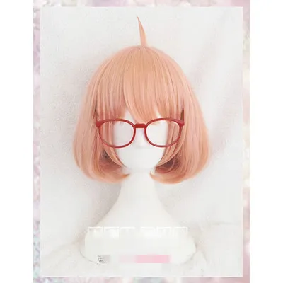 Kyokai no Kanata Kuriyama Mirai Short Orange Pink Synthetic Cosplay Hair Wig |