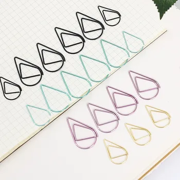 

30 Pcs Water Drops Buckle Material Metal Clip Bookmark Drop-shaped Colored Bookmark Modeling Folders