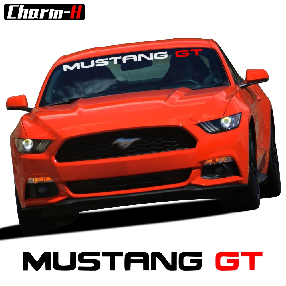 

2Pcs Car Front Rear Windshield Window Vinyl Graphics Decals Windscreen Sticker for Ford Mustang GT Accessorie
