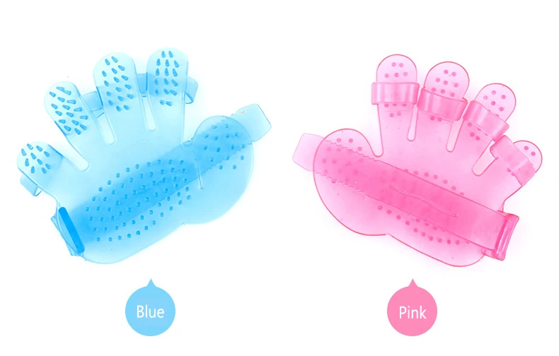 Pet Grooming Comb Blue Pink Pet Dog Cat Shower Bath Brushes Right Hand 5 Fingers Gloves Brush Comb Hand Pet Tools Pet Clean Comb (3)