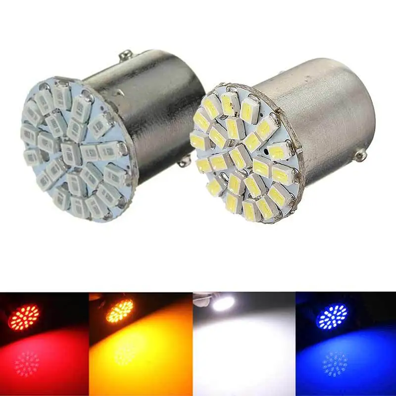 

LED Metal Indicator light waterproof Signal lamp Light 12V 6500K BA15S 1156 3014 22SMD LED Turn lights Reversing light Universal