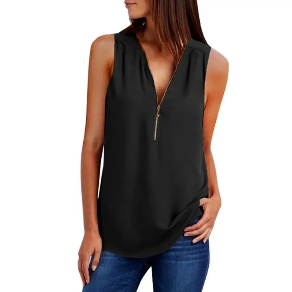 Sleeveless Blouse Fashion Women Casual Sleeveless Tops T Shirt Loose