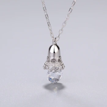 

Korea Hollow Bell Water Droplets 925 Sterling Silver Clavicle Chain Trendy Female Necklace SNE159
