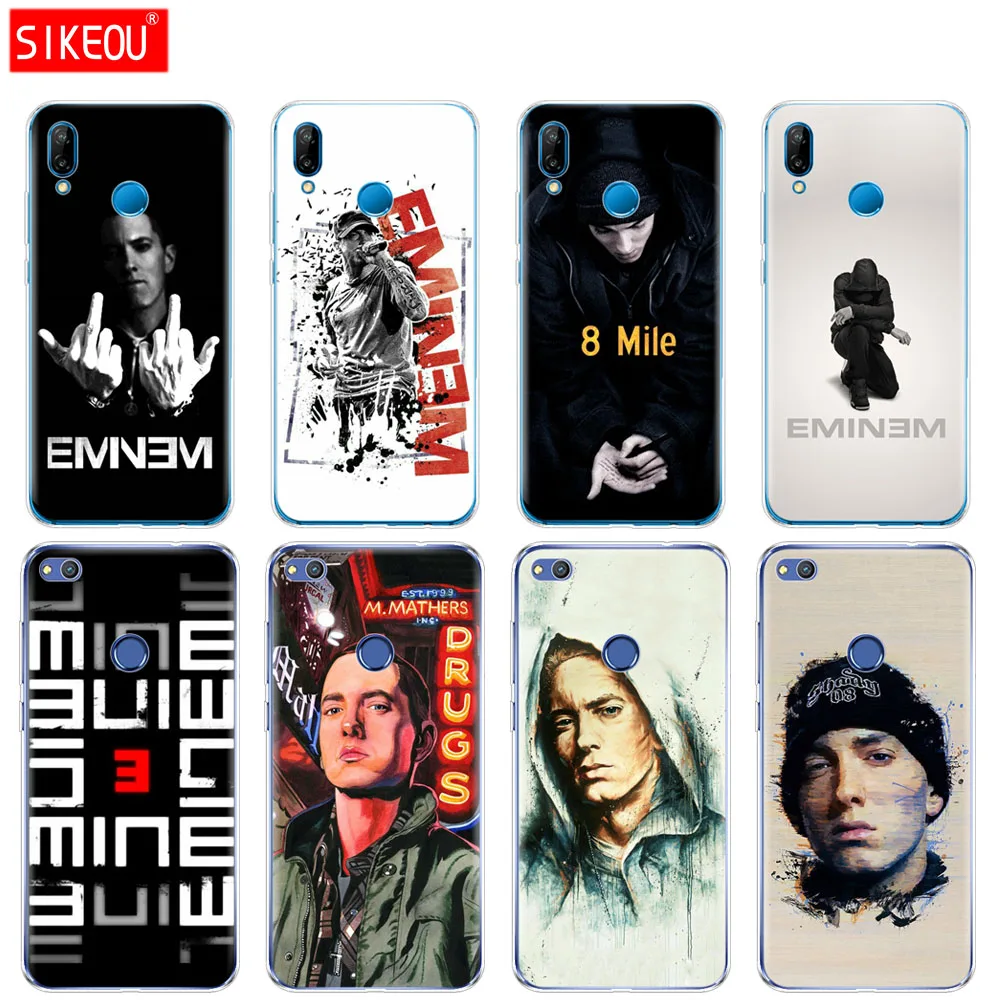 

Silicone Cover Phone Case For Huawei P20 P7 P8 P9 P10 Lite Plus Pro 2017 p smart 2018 Hip Hop Rapper Eminem rap