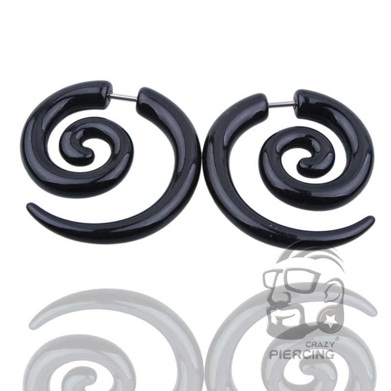 2 28 Punk Tunnel Plug Escargot Acrylique 1 2mm Vis Faux Piercing Corps Bijoux Boucles D Oreilles Pour Hommes Femmes In Boucles D Oreilles From