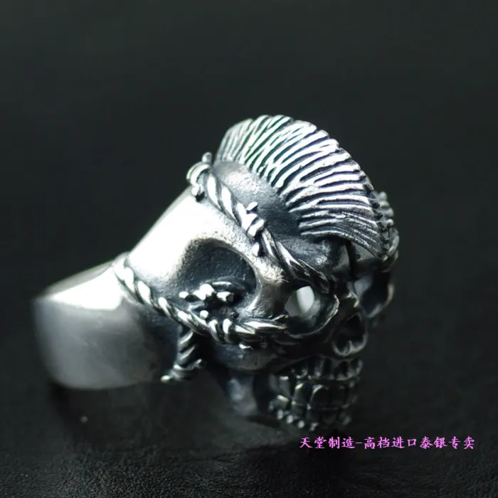 

Thai silver skull ring pinky ring