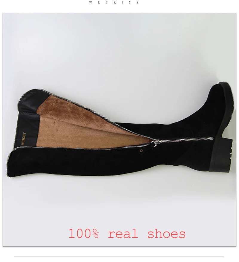 WETKISS/зимние сапоги для прогулок; Замшевые Сапоги выше колена из натуральной кожи; нескользящая резиновая женская обувь; Брендовая обувь с боковой молнией