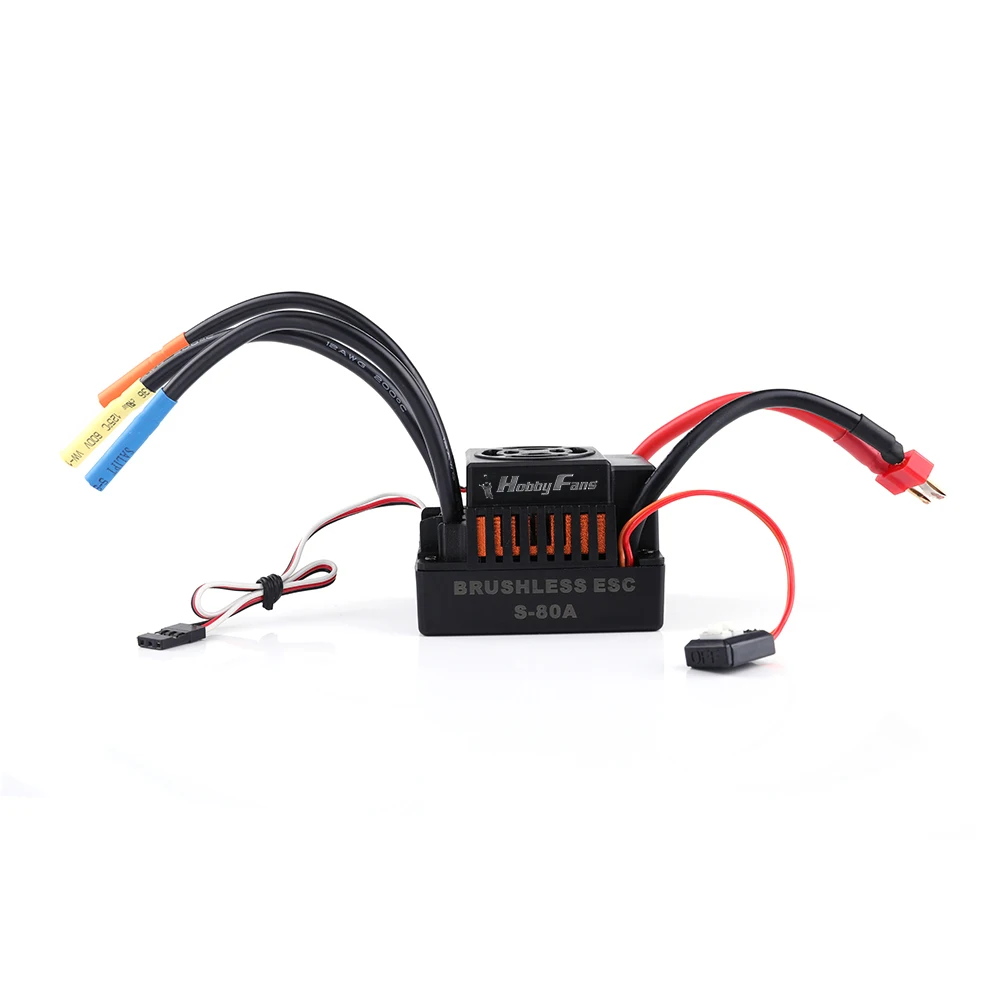 HOBBYFANS 60/80/120A бесщеточный 2 3/4s ESC с BEC и программируемой картой для 1:8 /1:10