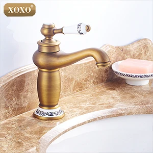 XOXONewly Смесители для ванной бассейна на бортике смесители для ванной лабораторный смеситель туалетный кран горячей и холодной 50045GT - Цвет: antique