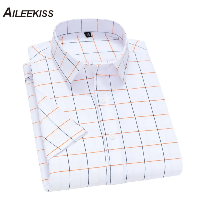 

2019 Plaid Summer Men Shirts Homme Short Sleeve Shorts Casual Soft New Fashion Man Shirts Striped/Plaid Brand Streetwears XT823