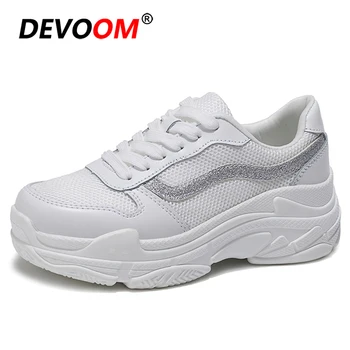 

2019 White Sneakers Women Mesh Running Shoes For Women Outdoor Flyknit Breathable Triple s Sports Shoes Woman schuhe zapatillas