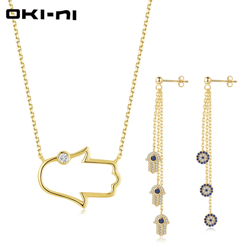 

OKI-NI HOT 2018 New Collection silver 925 jewelry Earrings & Necklace wedding & engagement jewelry sets Gift set for women
