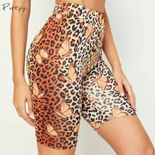 Шорты для йоги, женская одежда для йоги с леопардовым принтом, спортивные шорты, женская спортивная одежда, облегающие шорты для фитнеса, женская одежда