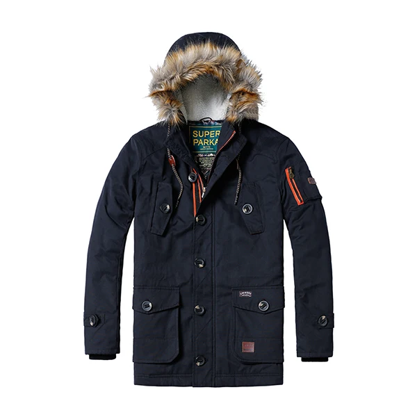 Мужская зимняя парка SIMWOOD, теплое плотное пальто,, приталенная куртка с капюшоном, повседневная верхняя одежда, MF1535 - Цвет: blue