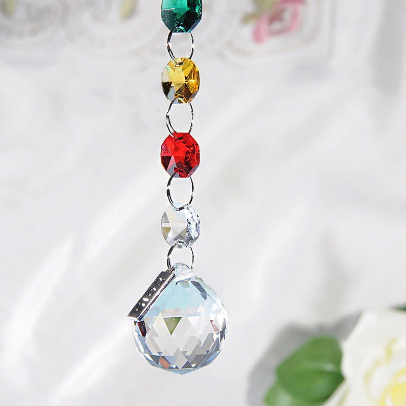 Clear Crystal Ball Rainbow Suncatcher Prisms Pendant Pendulum Wedding Decor DIY Gift