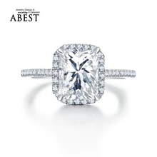 Victoria Wieck Promesa Anillo Amante Anillo de Compromiso de Halo Square Sona Sintético Anillo Baguette Diamante Simulado 925 Bodas de Plata