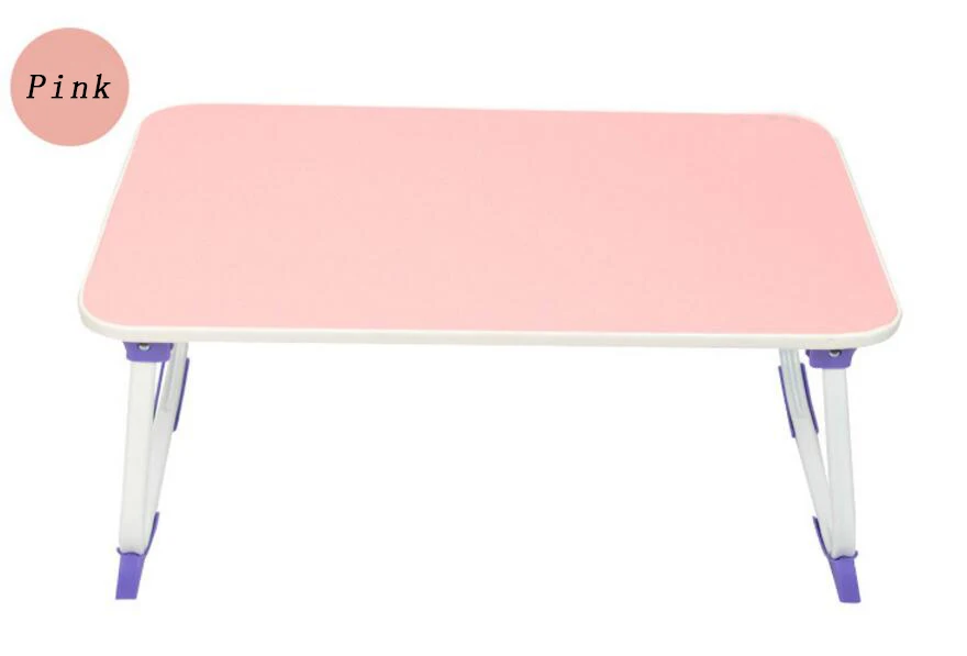 SUFEILE большой складной столик для ноутбука с цветочным рисунком многофункциональная складально-мерильная компьютерный стол для двуспальная кровать стол D20 - Цвет: Pink
