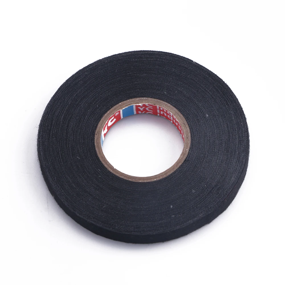 

9mm*15M Cloth Adhesive Fabric Black Tape Insulation Wiring Harness for Car Tool