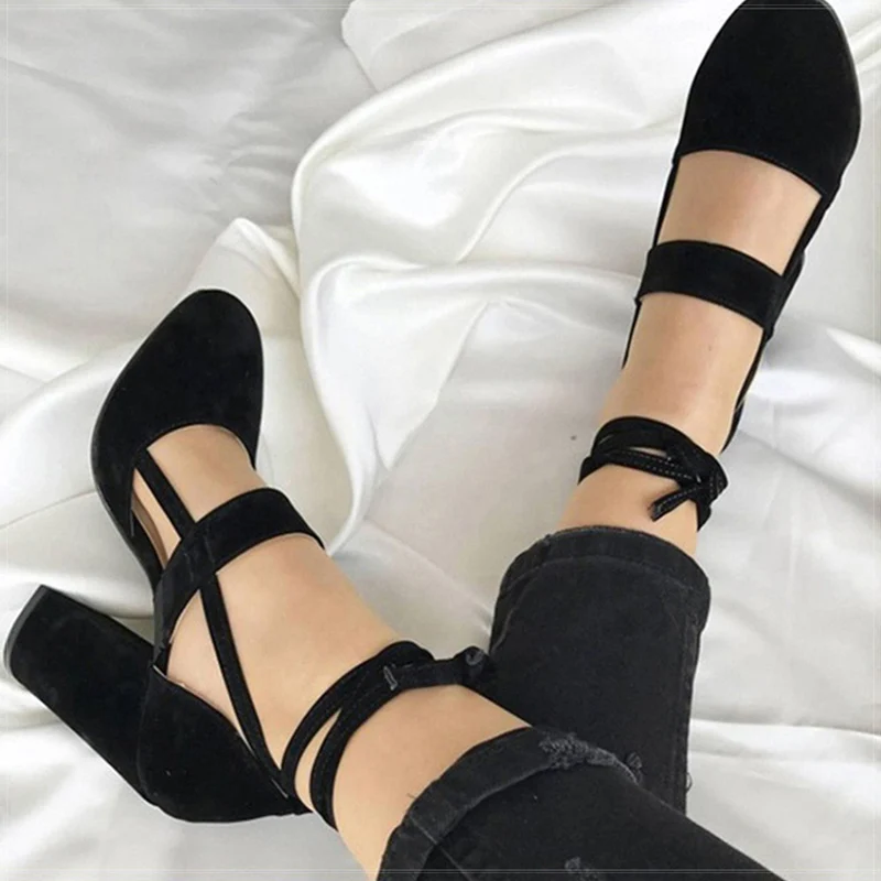 Women Pumps Plus Size 35-43 Women Heels Chaussures Femme Gladiator Summer High Heels For Party Wedding Shoes Thick