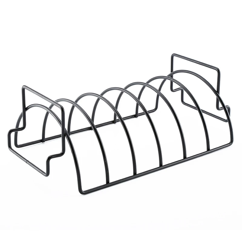 Barbecue Accessories Restaurant Rib Rack Stand Black Non-stick Chicken Beef Steak Holders BBQ Grill Rack Barbecue Grill Tools
