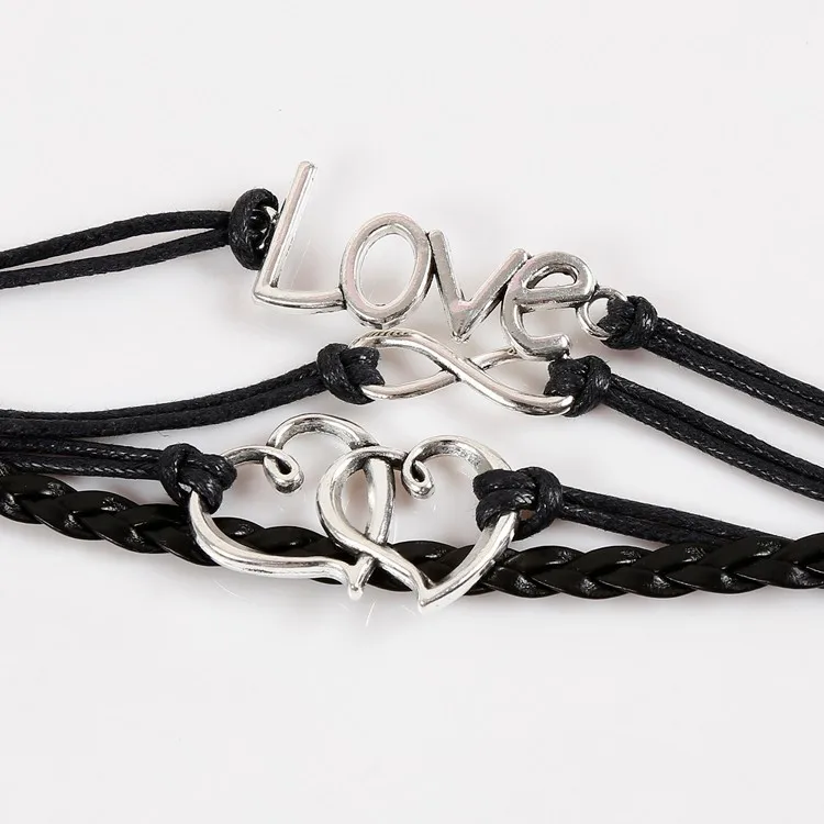 Fashion Vintage Love Heart 8 Word Charm Hand Woven...