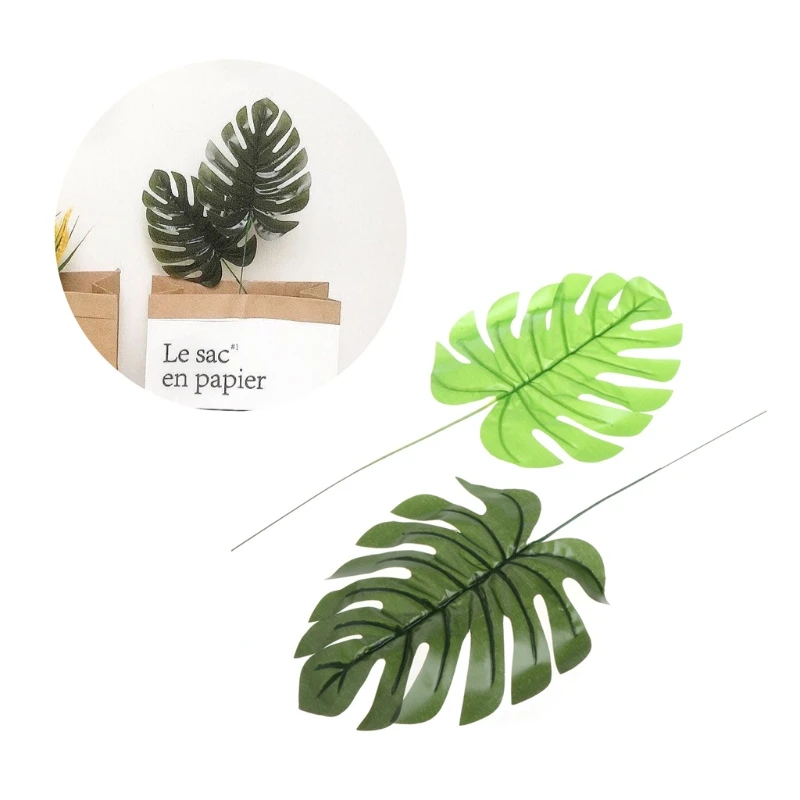 Artificial Monstera Palm Leaves Green Plants Wedding Decoration Fake Flowers Arrangement Plant Leaf | Дом и сад