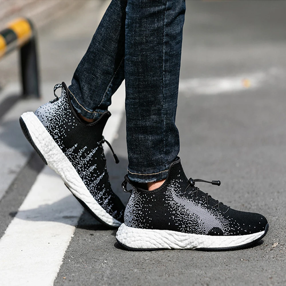

ONEMIX Man Sport Sneakers in Black Outdoor Running Shoes Durable Rubber Out sole Men Sneakers Slip on Walking Loafer Shoes Sales