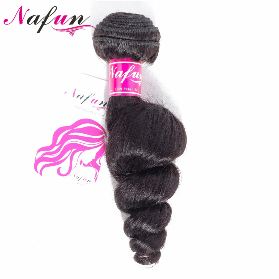 NAFUN волос перуанский цельнокроеное платье натуральный Цвет свободные волна Связки 100% человеческих волос не Волосы remy расширения