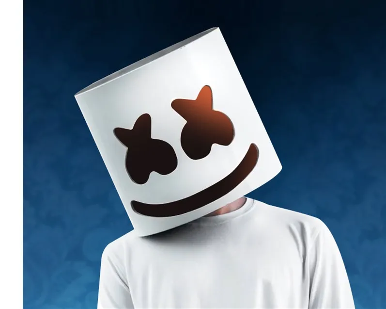 Косплей DJ Marshmello белая маска шлем аксессуары для костюмов на Хэллоуин Полная Голова Латекс подарок вечерние свет Прямая поставка