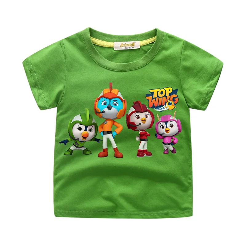 Boys Girls Cartoon Top Wing Tshirts Children Summer Short Sleeve Tees Top Kids Cotton T-shirts Baby Casual T Shirt Clothes WJ185 (2)