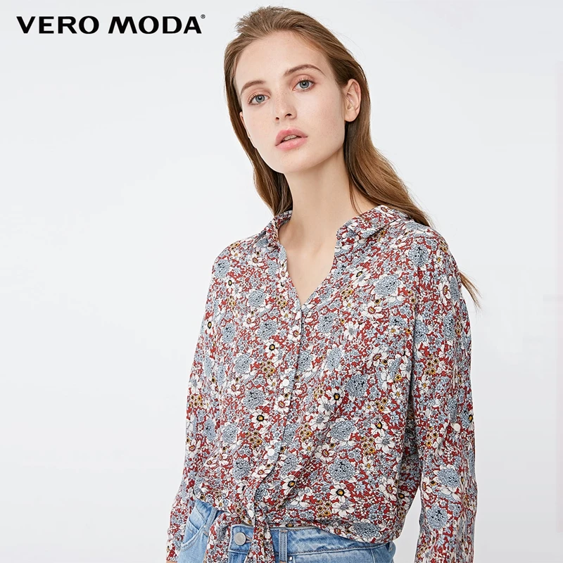 

Vero Moda Women's Knotted Hem Decorative Pockets 3/4 Sleeves Shirt Blouse | 318331559