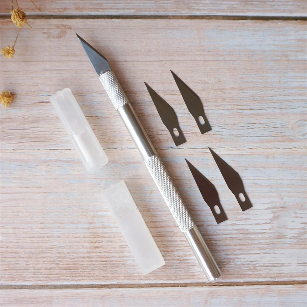 

1 Set Caving Knife Metal Precision Cutting Hobby Engraving Knife Sculpture Knife Tools Fondant Gum Paste Cutter Baking Tools