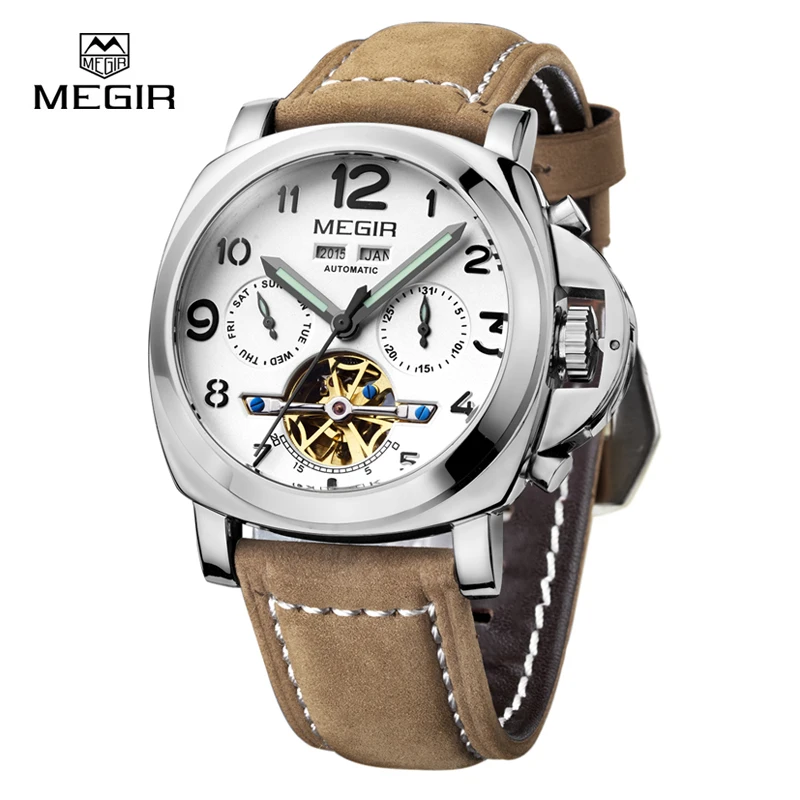 MEGIR Mens Orologi Automatici Orologio Meccanico Tourbillon Auto vento  Orologio In Pelle Business Casual Orologio Da Polso Relojes Hombre  3206|hombre|hombre casualhombre reloj - AliExpress