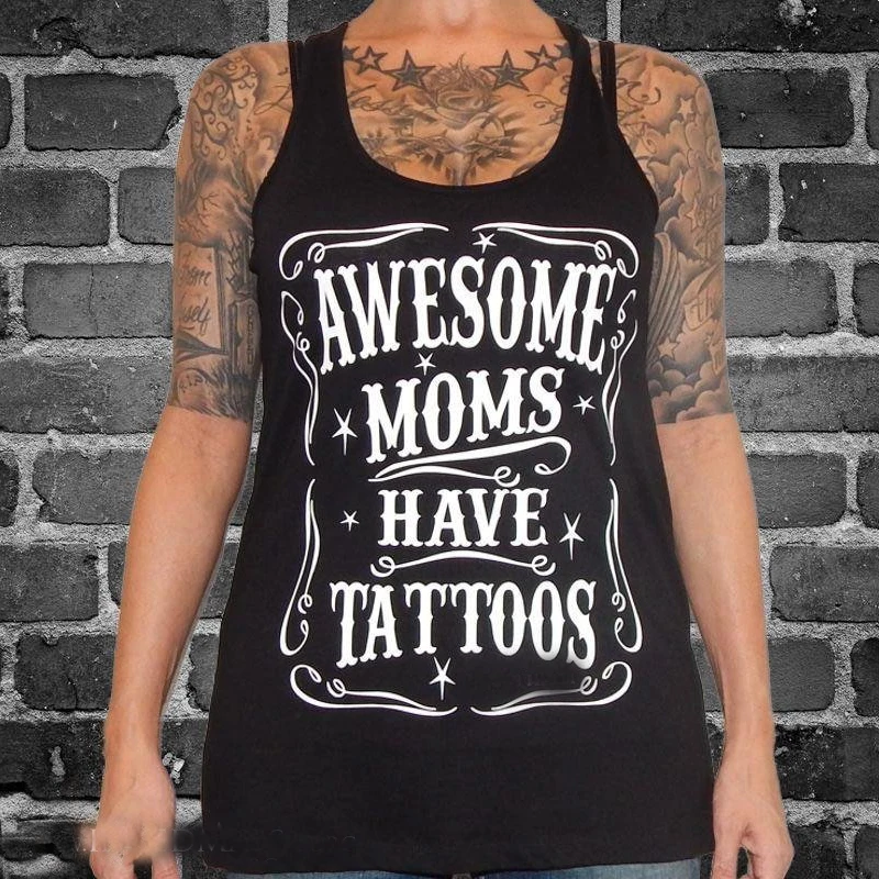 Женские топы с татуировками Awesome Moms Have Tattoos сексуальные фестивальные футболки