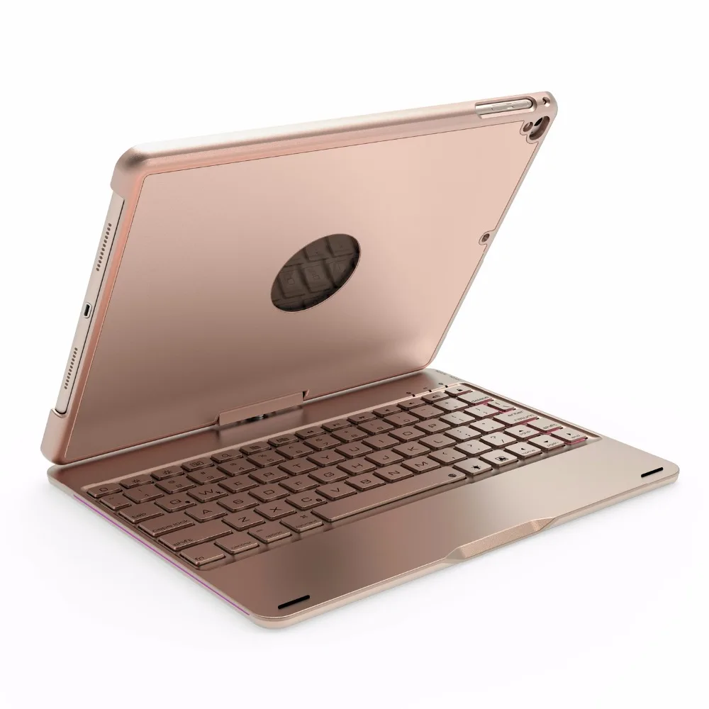 360 Degree Rotable Aluminum 7 Color BackLight Bluetooth Keyboard Case Cover for Apple New iPad 9.7 2017 2018 iPad Air 1 2  5 6-17