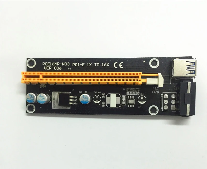 Riser Card USB 3,0 PCI-E Express 1X к 16X Riser Card USB 3,0 удлинитель Кабель 15Pin SATA к 4Pin кабель питания для BTC Miner