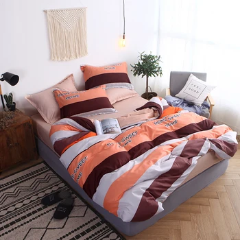 

BEST.WENSD egyptian cotton stripe bedding Korean simplicity bedding for queen size bed home hotel bedspread western bedding set