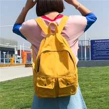 Японский Стиль Harajuku Стиль Мори ulzzang женщины рюкзак корейский стиль случайные холст рюкзак однотонные женские школьный для студентов