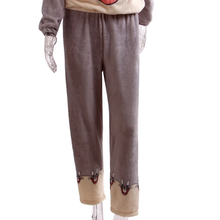 Новинка, весенне-зимняя женская пижама из кораллового флиса с защитой от холода, сохраняющая тепло, комплект для сна и леди, теплая фланелевая Домашняя одежда, штаны